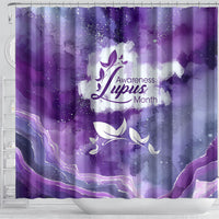 Lupus Awareness Month Shower Curtain Purple Ribbon Watercolor Galaxy Butterfly Floral Support Art