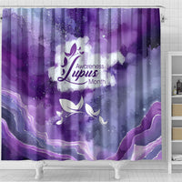 Lupus Awareness Month Shower Curtain Purple Ribbon Watercolor Galaxy Butterfly Floral Support Art