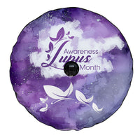 Lupus Awareness Month Spare Tire Cover Purple Ribbon Watercolor Galaxy Butterfly Floral Support Art