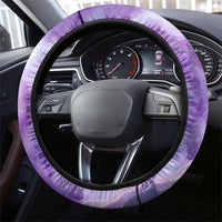 Lupus Awareness Month Steering Wheel Cover Purple Ribbon Watercolor Galaxy Butterfly Floral Support Art