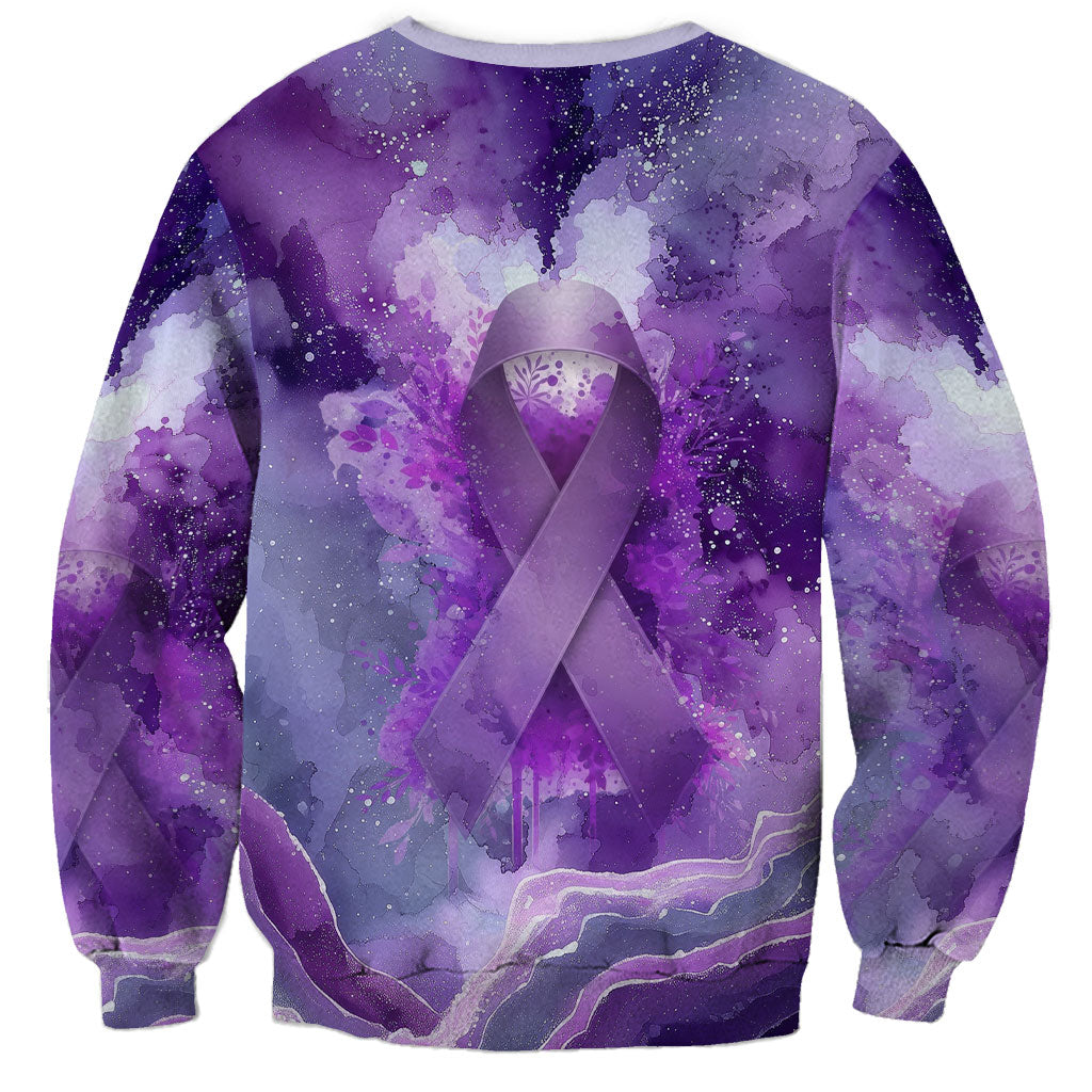 Lupus Awareness Month Sweatshirt Purple Ribbon Watercolor Galaxy Butterfly Floral Support Art
