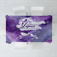 Lupus Awareness Month Tablecloth Purple Ribbon Watercolor Galaxy Butterfly Floral Support Art