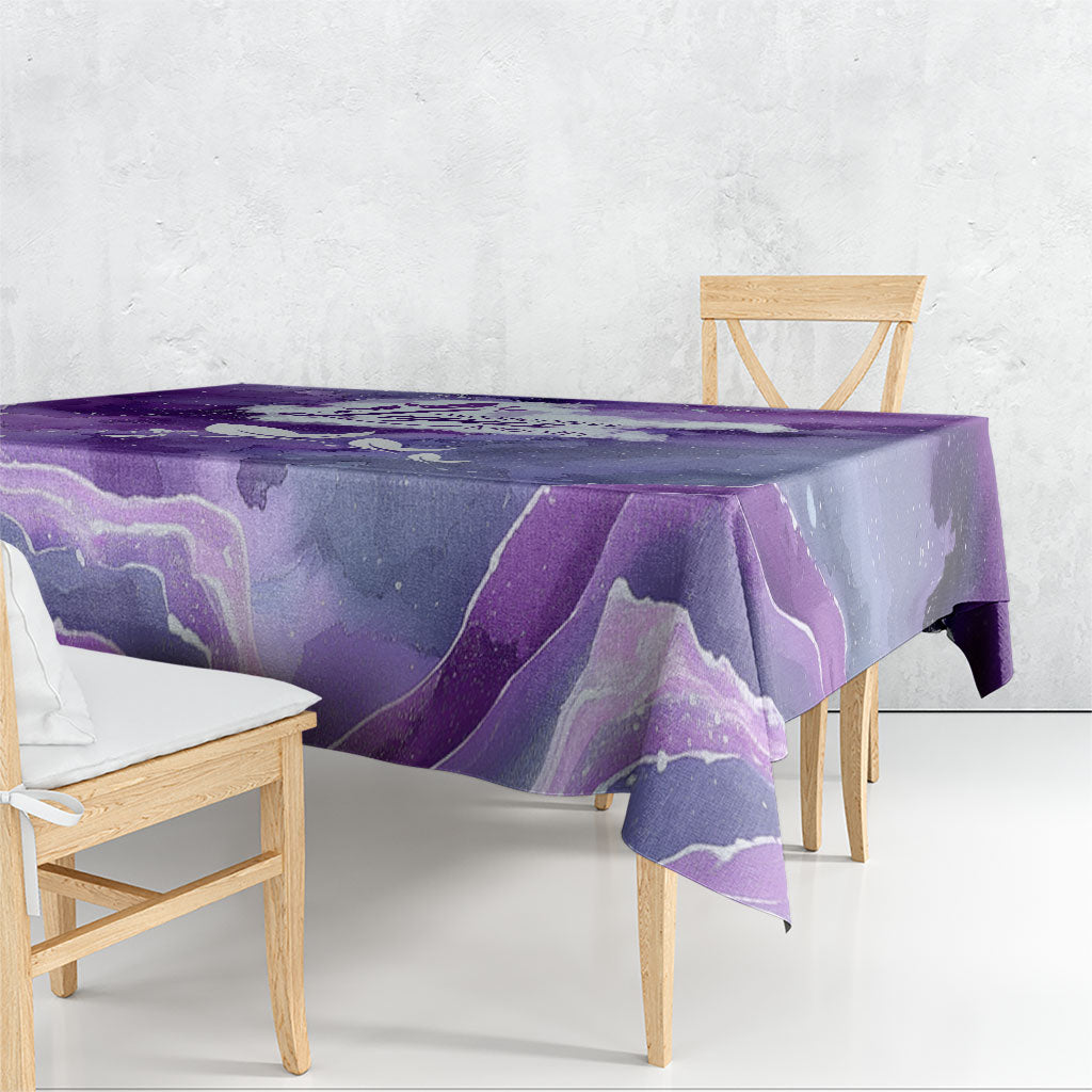 Lupus Awareness Month Tablecloth Purple Ribbon Watercolor Galaxy Butterfly Floral Support Art