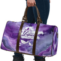 Lupus Awareness Month Travel Bag Purple Ribbon Watercolor Galaxy Butterfly Floral Support Art