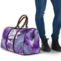 Lupus Awareness Month Travel Bag Purple Ribbon Watercolor Galaxy Butterfly Floral Support Art