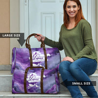 Lupus Awareness Month Travel Bag Purple Ribbon Watercolor Galaxy Butterfly Floral Support Art