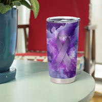 Lupus Awareness Month Tumbler Cup Purple Ribbon Watercolor Galaxy Butterfly Floral Support Art