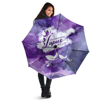 Lupus Awareness Month Umbrella Purple Ribbon Watercolor Galaxy Butterfly Floral Support Art