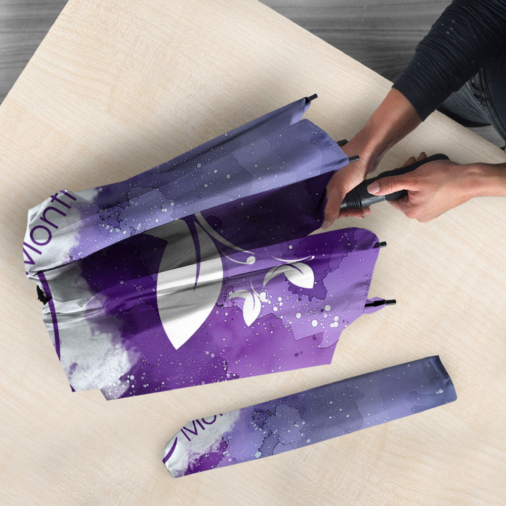 Lupus Awareness Month Umbrella Purple Ribbon Watercolor Galaxy Butterfly Floral Support Art