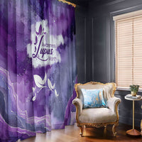 Lupus Awareness Month Window Curtain Purple Ribbon Watercolor Galaxy Butterfly Floral Support Art