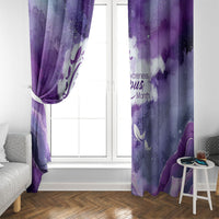 Lupus Awareness Month Window Curtain Purple Ribbon Watercolor Galaxy Butterfly Floral Support Art