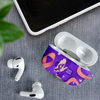 Lupus Awareness AirPods Case Her Fight Is My Fight - Purple Ribbon Butterfly Wave Style