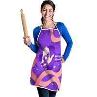 Lupus Awareness Apron Her Fight Is My Fight - Purple Ribbon Butterfly Wave Style