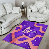 Lupus Awareness Area Rug Her Fight Is My Fight - Purple Ribbon Butterfly Wave Style