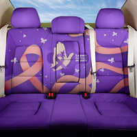 Lupus Awareness Back Car Seat Cover Her Fight Is My Fight - Purple Ribbon Butterfly Wave Style