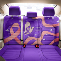 Lupus Awareness Back Car Seat Cover Her Fight Is My Fight - Purple Ribbon Butterfly Wave Style