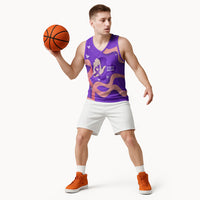 Lupus Awareness Basketball Jersey Her Fight Is My Fight - Purple Ribbon Butterfly Wave Style