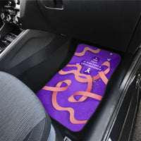 Lupus Awareness Car Mats Her Fight Is My Fight - Purple Ribbon Butterfly Wave Style