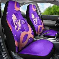Lupus Awareness Car Seat Cover Her Fight Is My Fight - Purple Ribbon Butterfly Wave Style