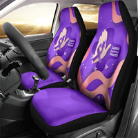 Lupus Awareness Car Seat Cover Her Fight Is My Fight - Purple Ribbon Butterfly Wave Style