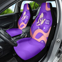Lupus Awareness Car Seat Cover Her Fight Is My Fight - Purple Ribbon Butterfly Wave Style