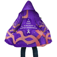 Lupus Awareness Cloak Her Fight Is My Fight - Purple Ribbon Butterfly Wave Style