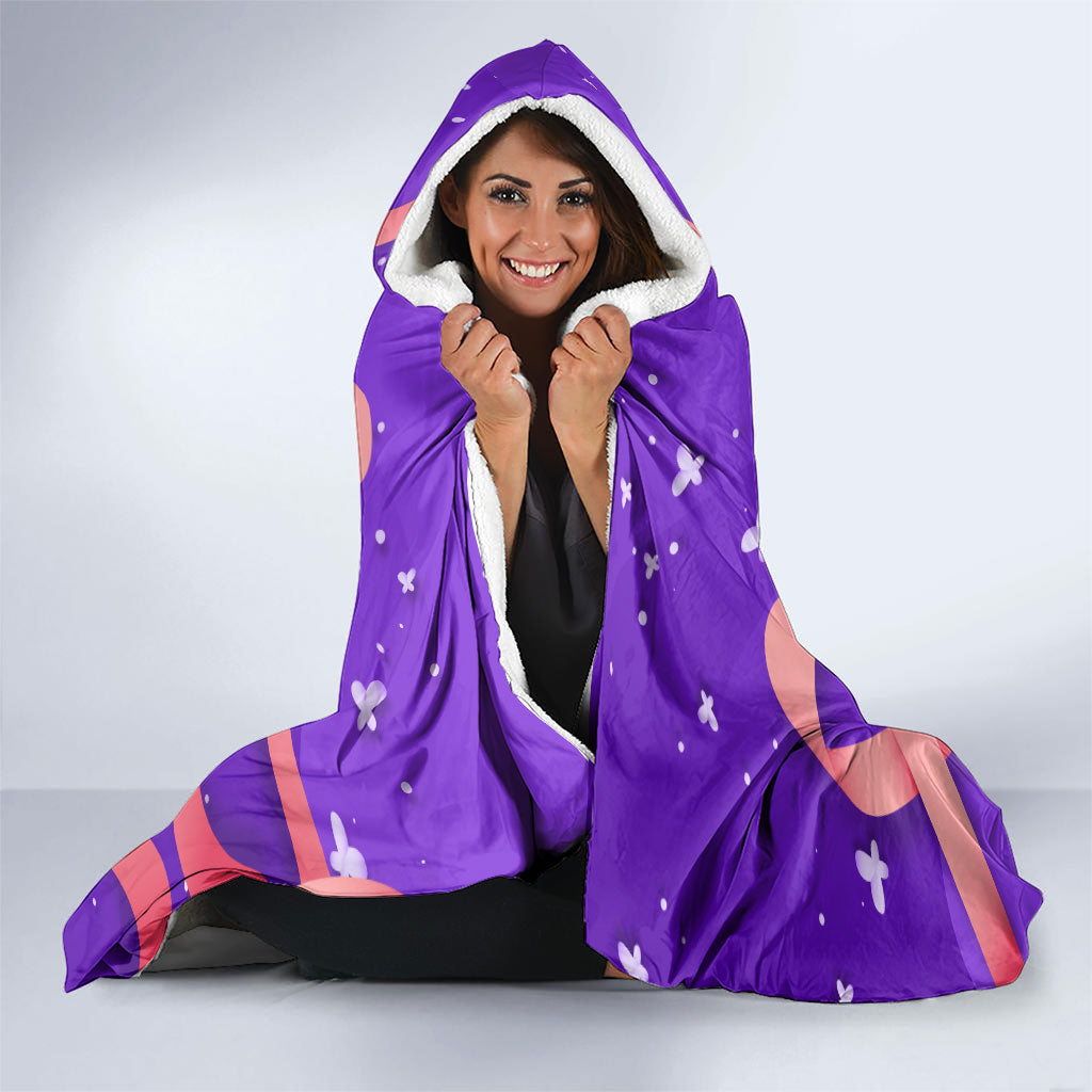 Lupus Awareness Hooded Blanket Her Fight Is My Fight - Purple Ribbon Butterfly Wave Style