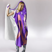 Lupus Awareness Hooded Blanket Her Fight Is My Fight - Purple Ribbon Butterfly Wave Style
