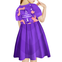 Lupus Awareness Kid Short Sleeve Dress Her Fight Is My Fight - Purple Ribbon Butterfly Wave Style