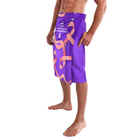 Lupus Awareness Lavalava Her Fight Is My Fight - Purple Ribbon Butterfly Wave Style