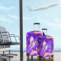 Lupus Awareness Luggage Cover Her Fight Is My Fight - Purple Ribbon Butterfly Wave Style