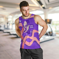 Lupus Awareness Men Tank Top Her Fight Is My Fight - Purple Ribbon Butterfly Wave Style