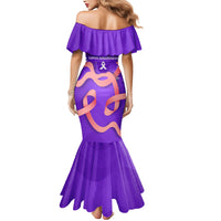 Lupus Awareness Mermaid Dress Her Fight Is My Fight - Purple Ribbon Butterfly Wave Style