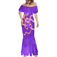 Lupus Awareness Mermaid Dress Her Fight Is My Fight - Purple Ribbon Butterfly Wave Style