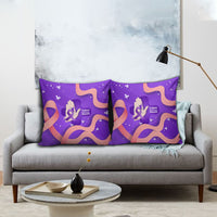 Lupus Awareness Pillow Cover Her Fight Is My Fight - Purple Ribbon Butterfly Wave Style