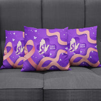 Lupus Awareness Pillow Cover Her Fight Is My Fight - Purple Ribbon Butterfly Wave Style