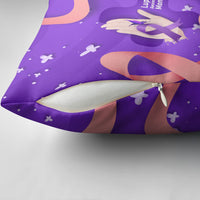 Lupus Awareness Pillow Cover Her Fight Is My Fight - Purple Ribbon Butterfly Wave Style