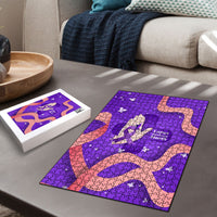 Lupus Awareness Puzzle Her Fight Is My Fight - Purple Ribbon Butterfly Wave Style
