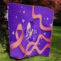 Lupus Awareness Quilt Her Fight Is My Fight - Purple Ribbon Butterfly Wave Style