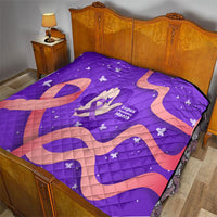 Lupus Awareness Quilt Her Fight Is My Fight - Purple Ribbon Butterfly Wave Style