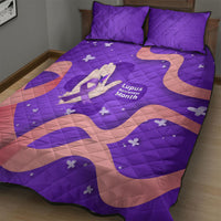 Lupus Awareness Quilt Bed Set Her Fight Is My Fight - Purple Ribbon Butterfly Wave Style