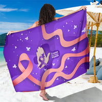 Lupus Awareness Sarong Her Fight Is My Fight - Purple Ribbon Butterfly Wave Style