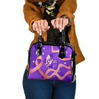 Lupus Awareness Shoulder Handbag Her Fight Is My Fight - Purple Ribbon Butterfly Wave Style