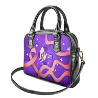 Lupus Awareness Shoulder Handbag Her Fight Is My Fight - Purple Ribbon Butterfly Wave Style
