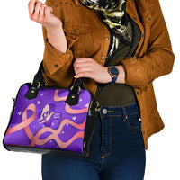 Lupus Awareness Shoulder Handbag Her Fight Is My Fight - Purple Ribbon Butterfly Wave Style