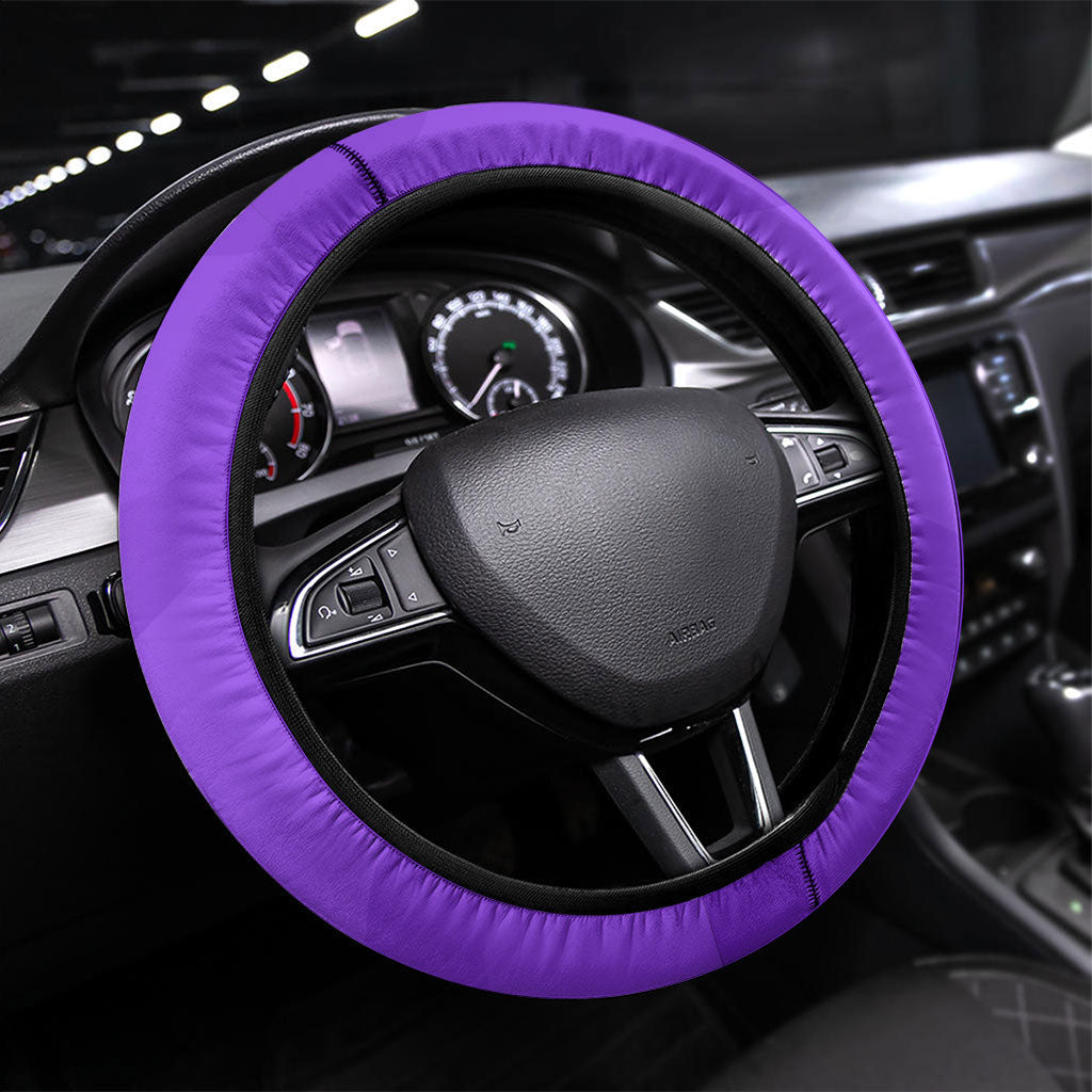 Lupus Awareness Steering Wheel Cover Her Fight Is My Fight - Purple Ribbon Butterfly Wave Style