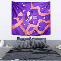 Lupus Awareness Tapestry Her Fight Is My Fight - Purple Ribbon Butterfly Wave Style