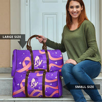 Lupus Awareness Travel Bag Her Fight Is My Fight - Purple Ribbon Butterfly Wave Style