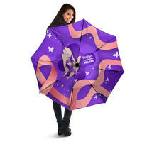 Lupus Awareness Umbrella Her Fight Is My Fight - Purple Ribbon Butterfly Wave Style