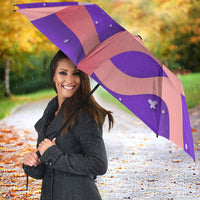 Lupus Awareness Umbrella Her Fight Is My Fight - Purple Ribbon Butterfly Wave Style